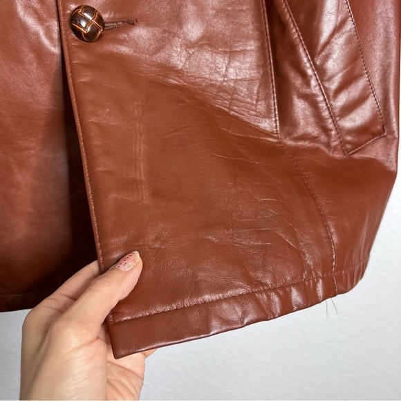 Startown Leather Jacket Men 40 R Carmel Brown Jacket Western Chestnut RCL - Picture 8 of 8